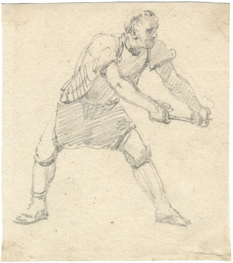 Sir Augustus Wall Callcott RA, Studio preparatorio Uomo che lavora – disegno del XIX secolo