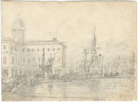 Sir Augustus Wall Callcott RA, Porto veneziano – disegno a grafite dei primi anni del XIX secolo