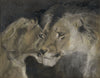 Alfred Vevier de Poncy, Lion & Lioness – late 19th-century pastel drawing