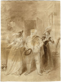 John Masey Wright OWS, Le allegre comari di Windsor di Shakespeare – acquerello del XIX secolo