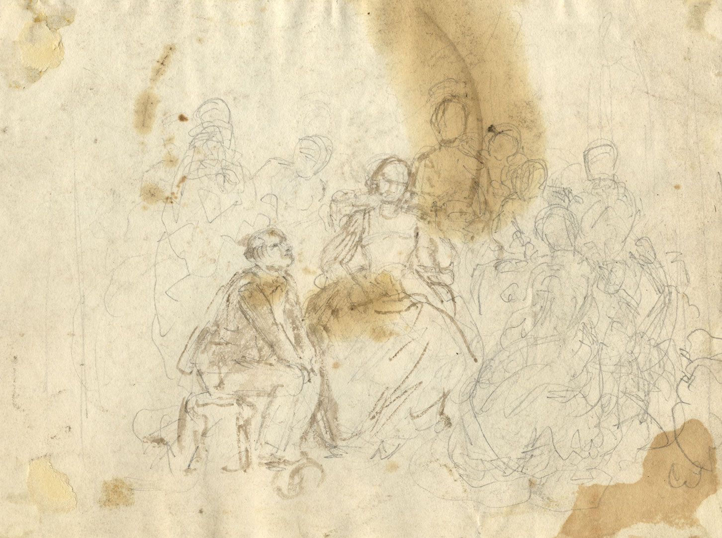 John Masey Wright OWS, Le allegre comari di Windsor di Shakespeare – acquerello del XIX secolo