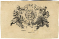William Barrett, Socrates Memento Mori Cartouche Design – 1750 watercolour