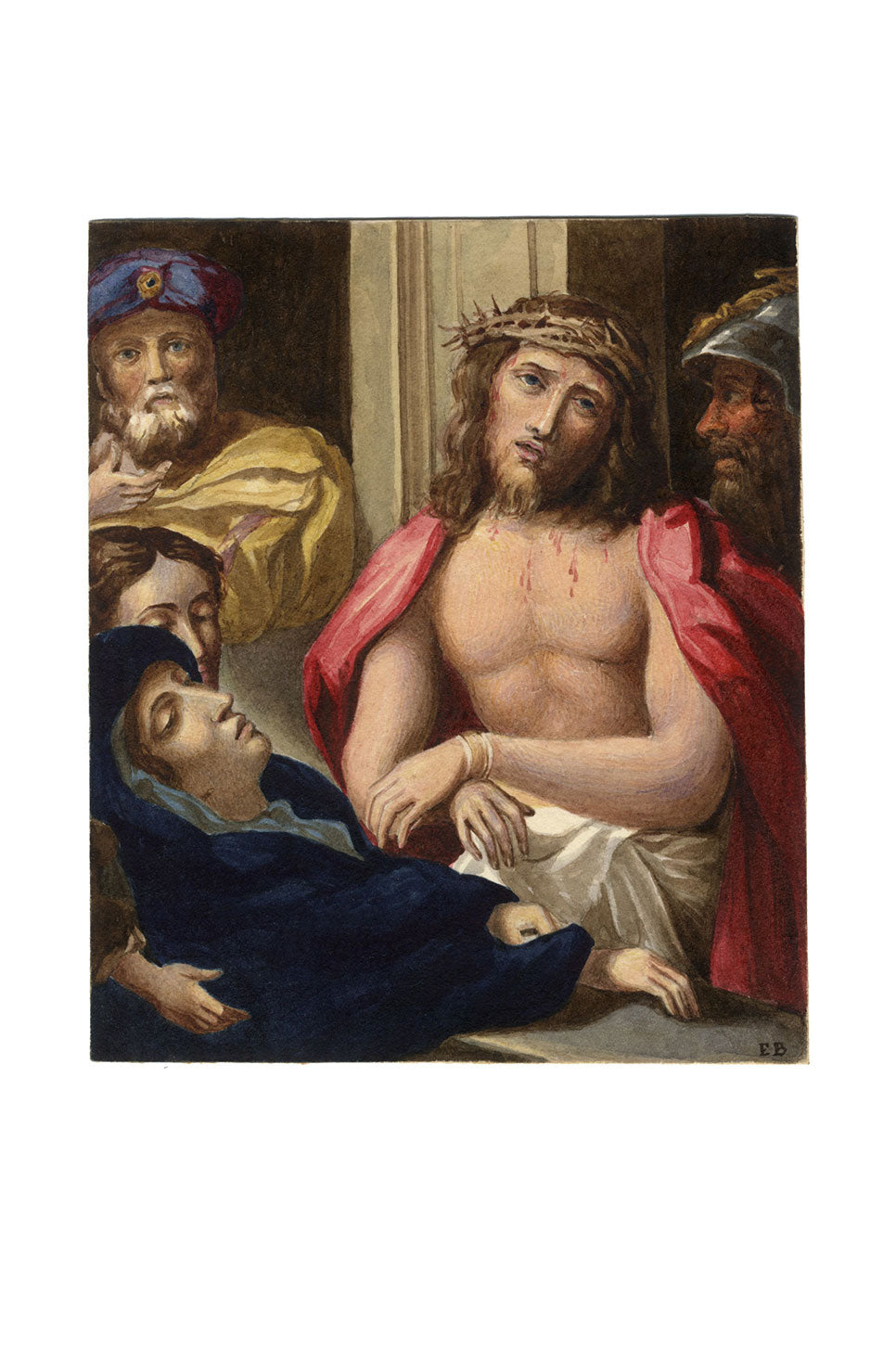 E. Burton after Correggio, Christ Presented to the People – C19th watercolour