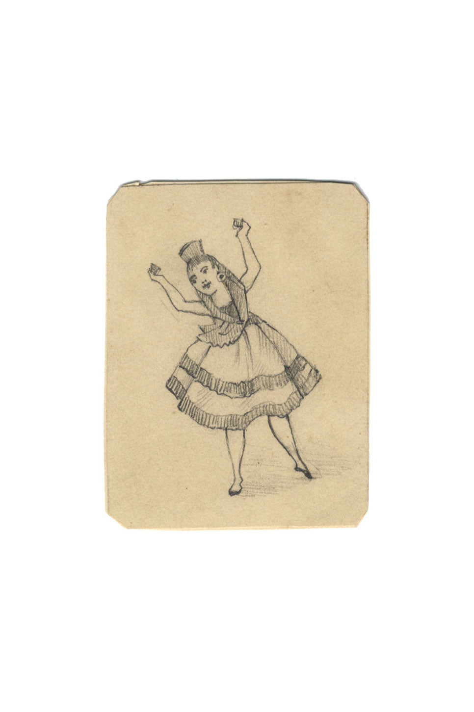 Albert A. Harcourt, Victorian Spanish Dancer in Miniature – 1870s drawing