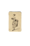 Albert A. Harcourt, Victorian Lady in Bustle Dress Miniature – 1870s ink drawing