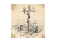 Albert A. Harcourt, Brazen Serpent Cartoon – Original 1870s graphite drawing