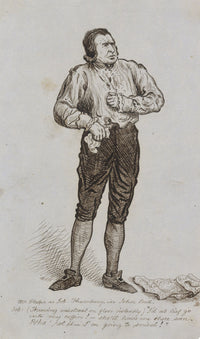 Albert A. Harcourt, Mr Phelps in John Bull at Gaiety Theatre – 1875 ink drawing