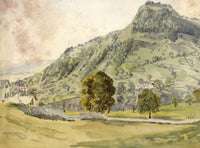 F. Devis, Mont Cubli from Glion, Montreux, Switzerland – 1857 watercolour
