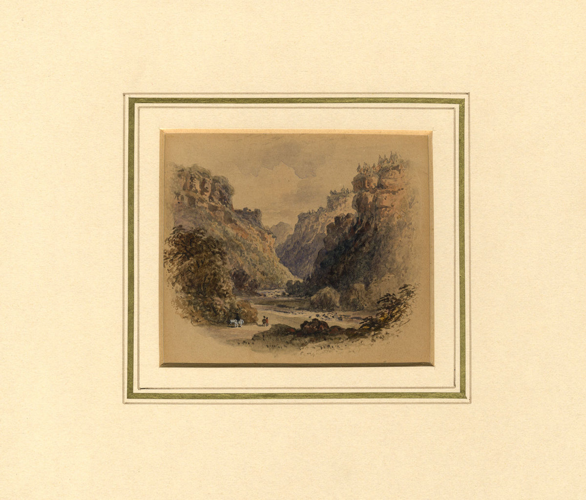 Devil's Glen, Co Wicklow, Ireland – Miniature early 19th-century watercolour