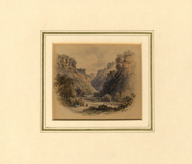 Devil's Glen, Co Wicklow, Ireland – Miniature early 19th-century watercolour