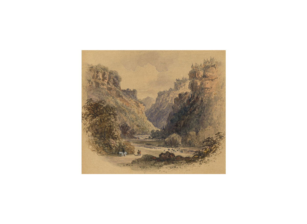 Devil's Glen, Co Wicklow, Ireland – Miniature early 19th-century watercolour