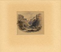 Devil's Glen, Co Wicklow, Ireland – Miniature early 19th-century watercolour