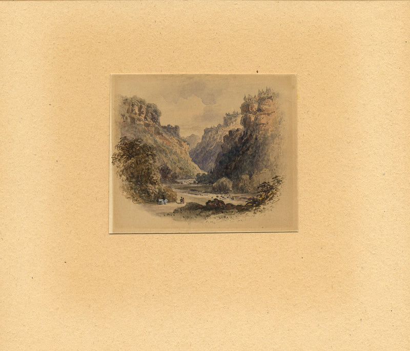 Devil's Glen, Co Wicklow, Ireland – Miniature early 19th-century watercolour