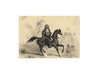 Persian Horseman in Camp – Original 19th-century pen & ink drawing