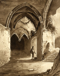 Picturesque Arch Ruin with Figure – early 19th-century watercolour painting