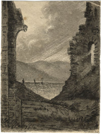 MC Baines, Vista dal castello di Scarborough – acquerello di inizio XIX secolo