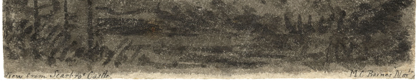 MC Baines, Vista dal castello di Scarborough – acquerello di inizio XIX secolo