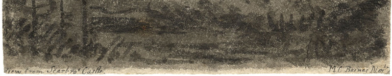 MC Baines, Vista dal castello di Scarborough – acquerello di inizio XIX secolo