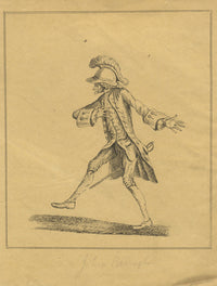 Caricatura del actor John Brougham: dibujo original en pluma y tinta de finales del siglo XIX