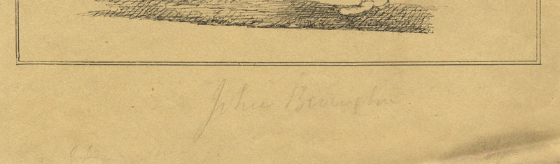 Caricatura del actor John Brougham: dibujo original en pluma y tinta de finales del siglo XIX