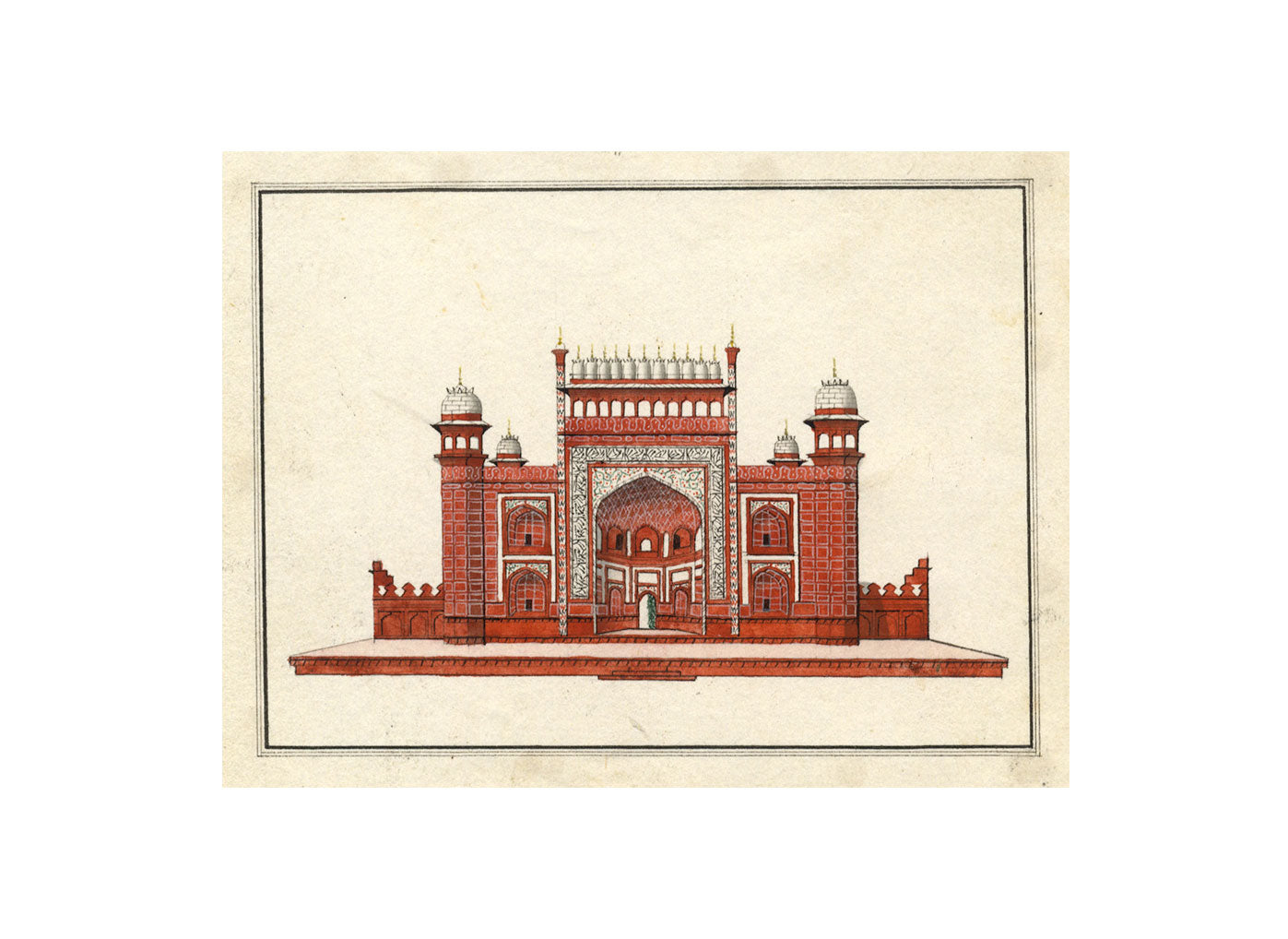 Indian Company School, Great Gate, Taj Mahal, Agra – early C19th watercolour