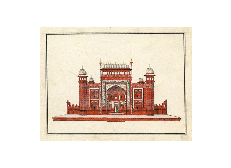 Indian Company School, Great Gate, Taj Mahal, Agra – early C19th watercolour
