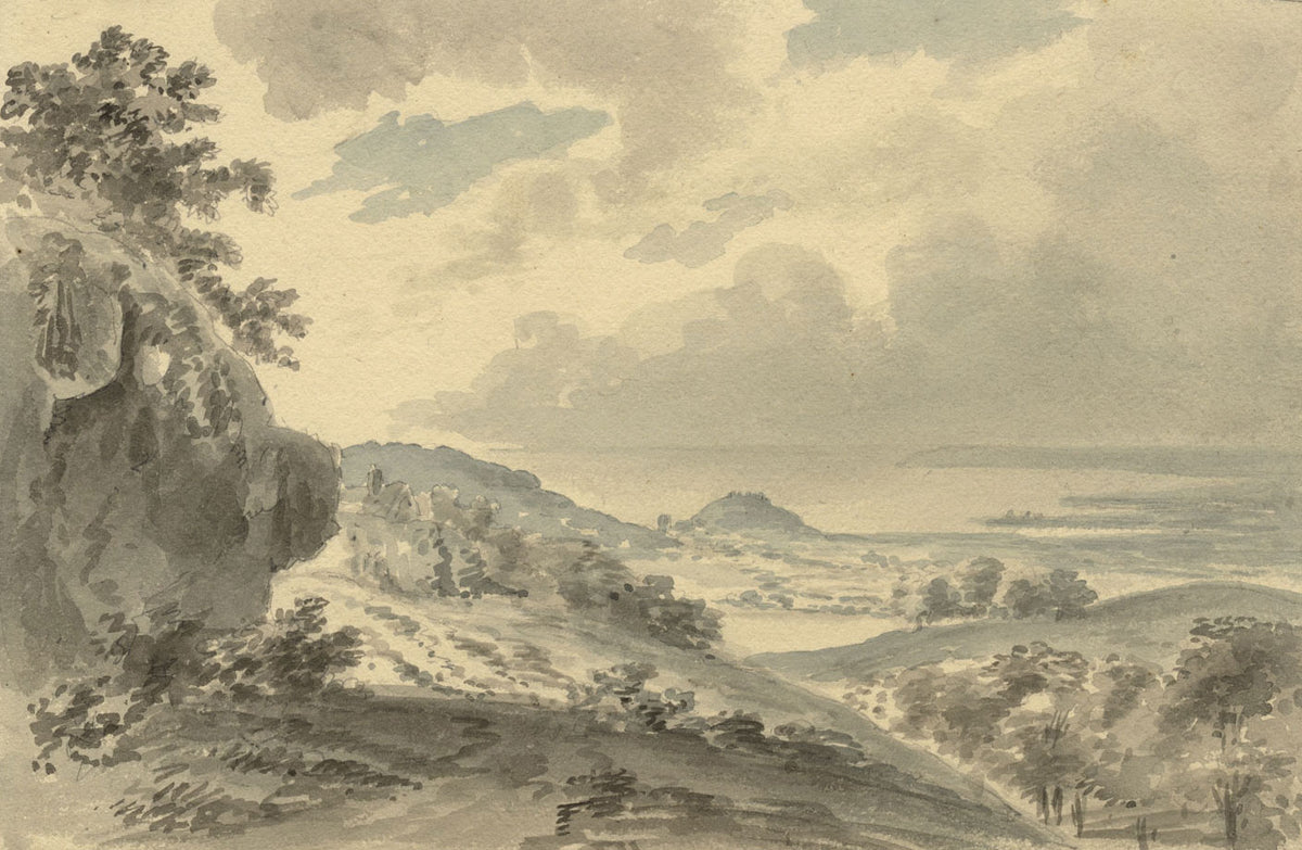 Alexander Monro, Extensive Coastal View –early 19th-century watercolour painting