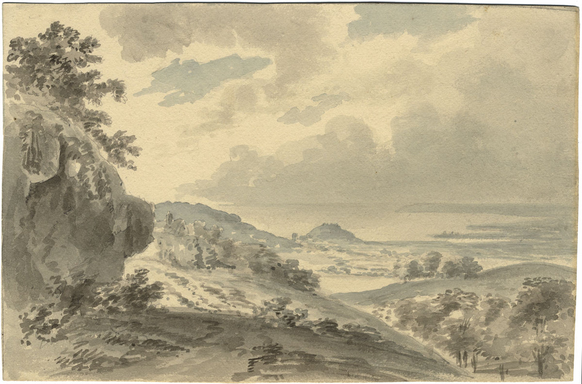 Alexander Monro, Extensive Coastal View –early 19th-century watercolour painting