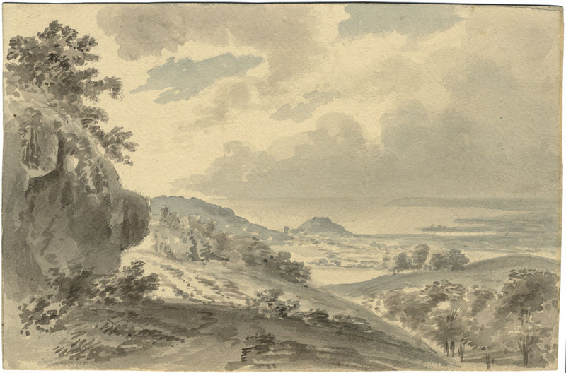 Alexander Monro, Extensive Coastal View –early 19th-century watercolour painting