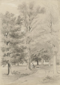 Alexander Monro, The Entrance to the House at Albury, Surrey –1836 chalk drawing