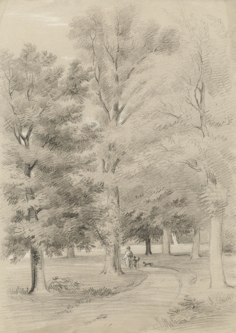 Alexander Monro, The Entrance to the House at Albury, Surrey –1836 chalk drawing