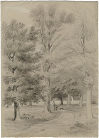 Alexander Monro, The Entrance to the House at Albury, Surrey –1836 chalk drawing
