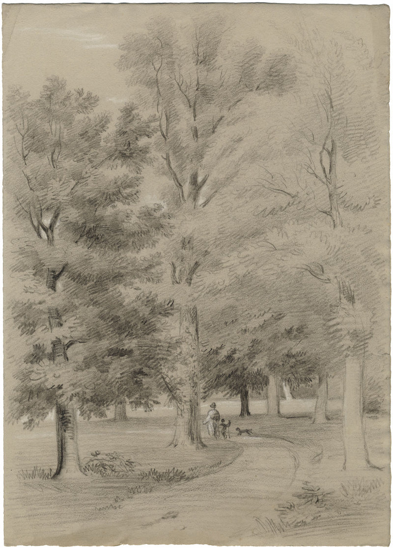 Alexander Monro, The Entrance to the House at Albury, Surrey –1836 chalk drawing