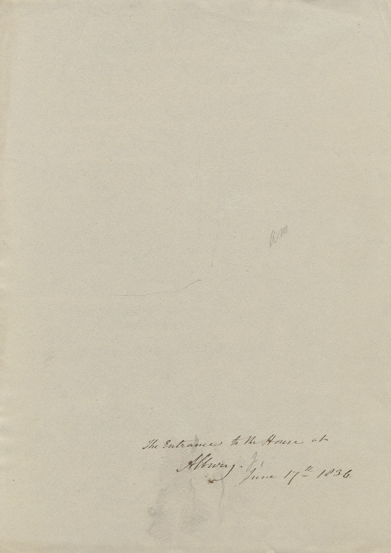 Alexander Monro, The Entrance to the House at Albury, Surrey –1836 chalk drawing