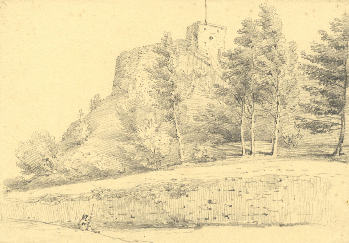 Monro, The Keep of Carisbrooke Castle, Isle of Wight – 1839 graphite drawing