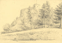 Monro, The Keep of Carisbrooke Castle, Isle of Wight – 1839 graphite drawing