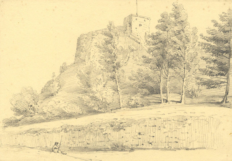 Monro, The Keep of Carisbrooke Castle, Isle of Wight – 1839 graphite drawing