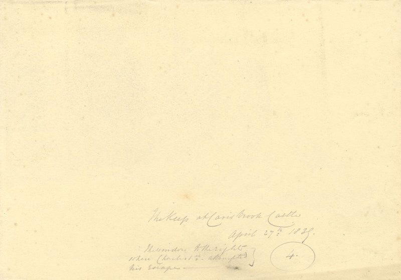 Monro, Il mastio del castello di Carisbrooke, Isola di Wight – disegno a grafite del 1839