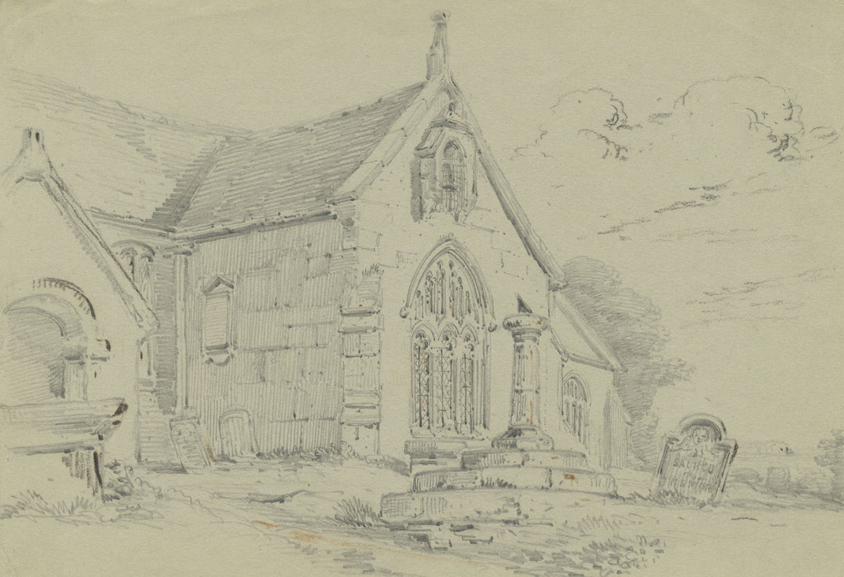 Monro, All Saints' Church, Godshill, Isle of Wight – 1839 graphite drawing