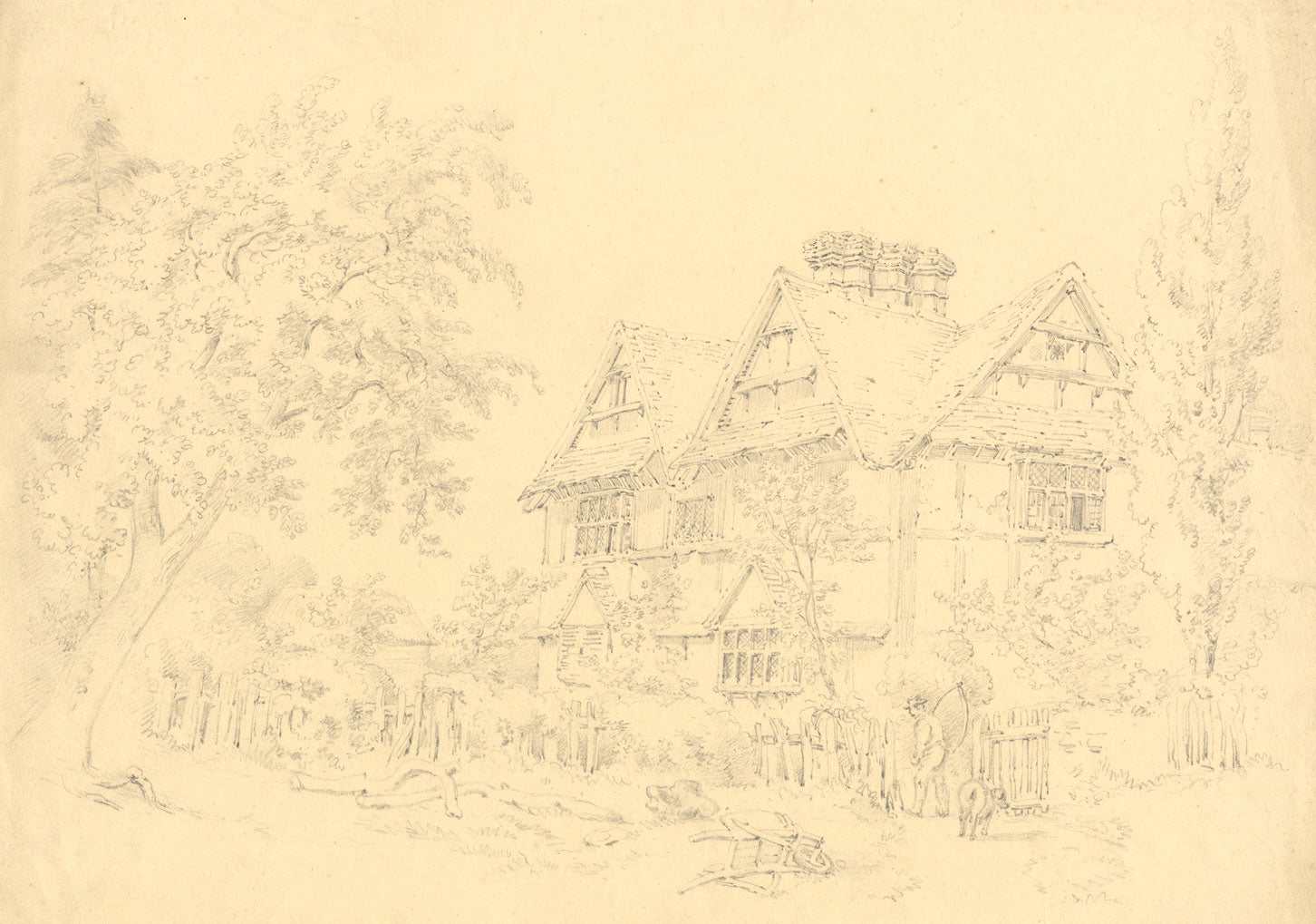 Alexander Monro, Pickersleigh House, Great Malvern – 1831 graphite drawing
