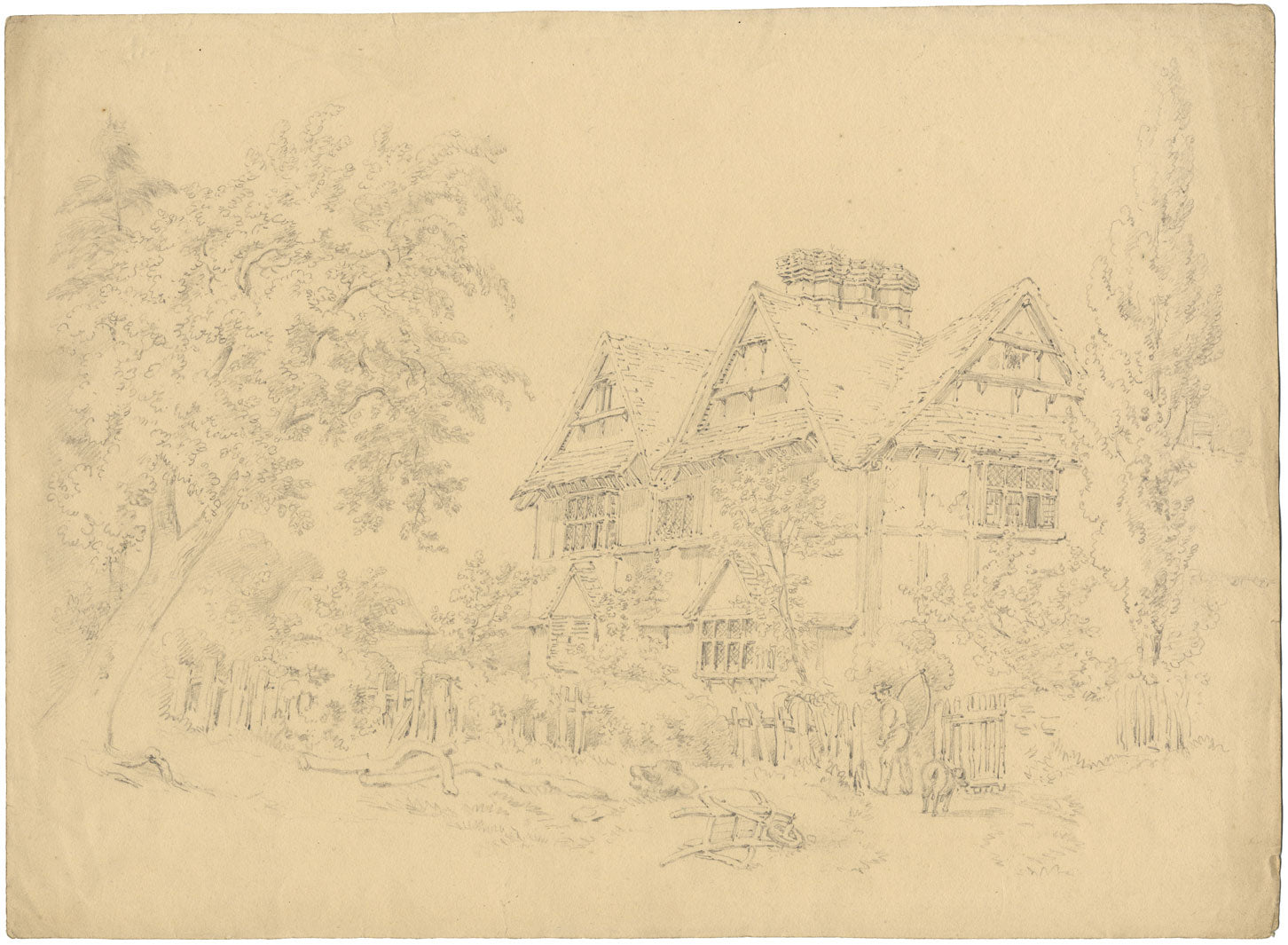 Alexander Monro, Pickersleigh House, Great Malvern – 1831 graphite drawing