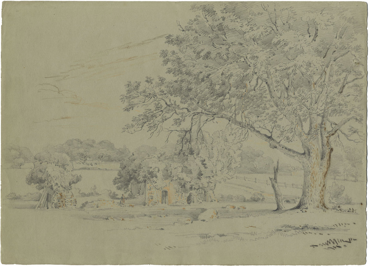 Monro, Rovine della vecchia abbazia di Quarr, Ryde, Isola di Wight – disegno a grafite del 1839