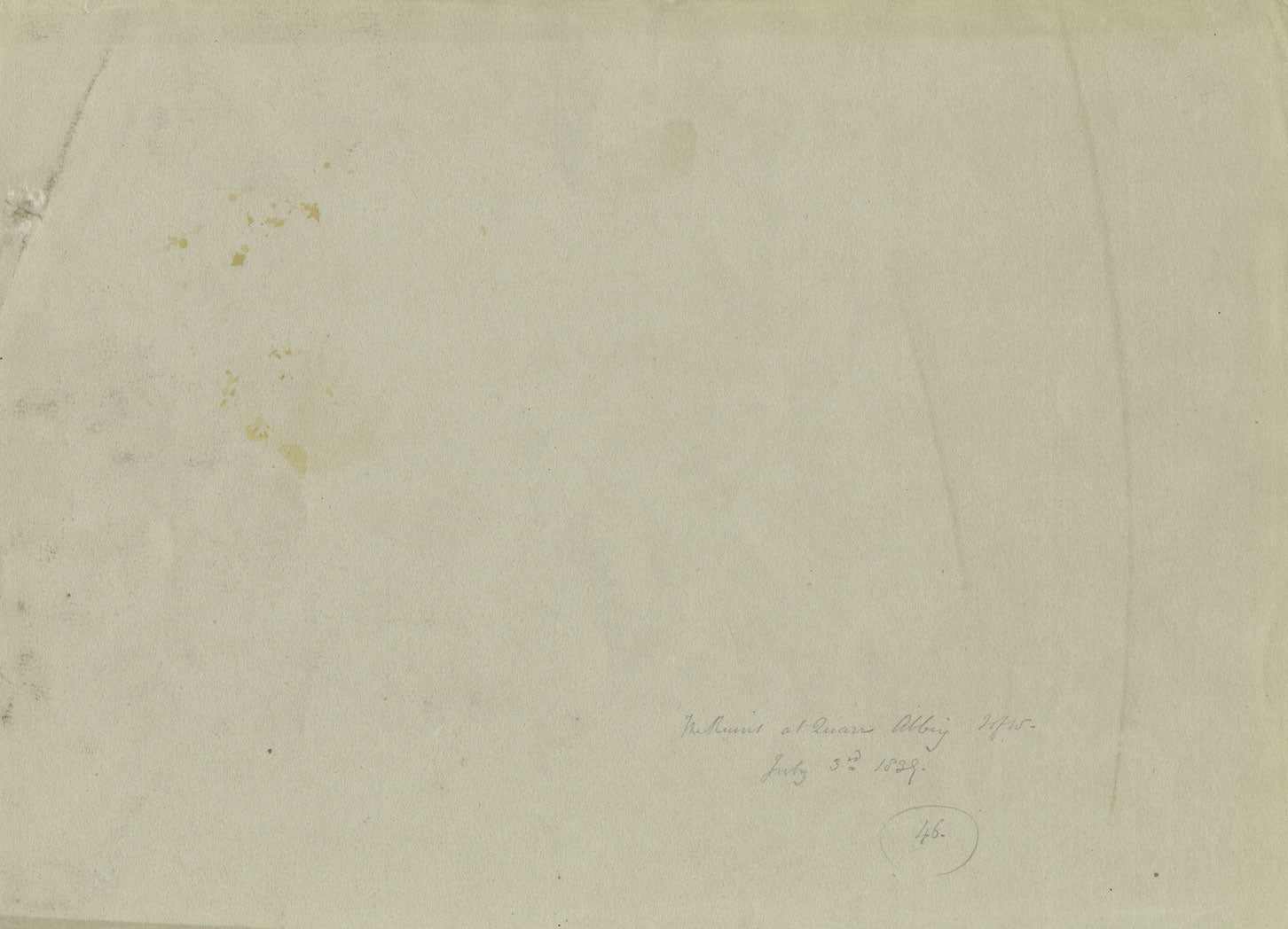 Monro, Ruins of the Old Quarr Abbey, Ryde, Isle of Wight – 1839 graphite drawing