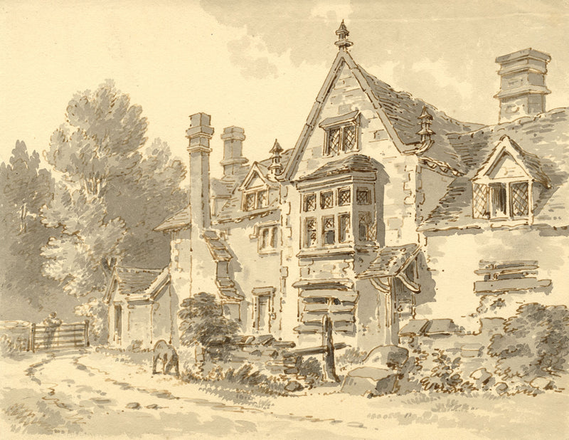 Alexander Monro, Former Manor House, Marsden near Oxford–early C19th watercolour