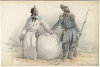 Berr, England & France, Allies in Empire – Original 1854 watercolour painting