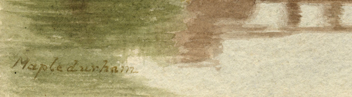 Maggior Generale AH Lindsay, Mulino ad acqua di Mapledurham, Oxford – acquerello della metà del XIX secolo