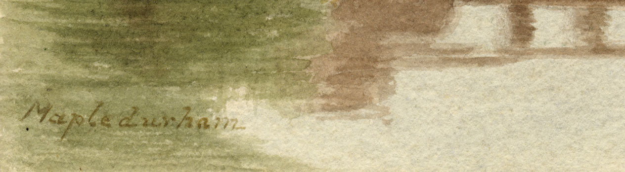 General de división AH Lindsay, Molino de agua de Mapledurham, Oxford – acuarela de mediados del siglo XIX