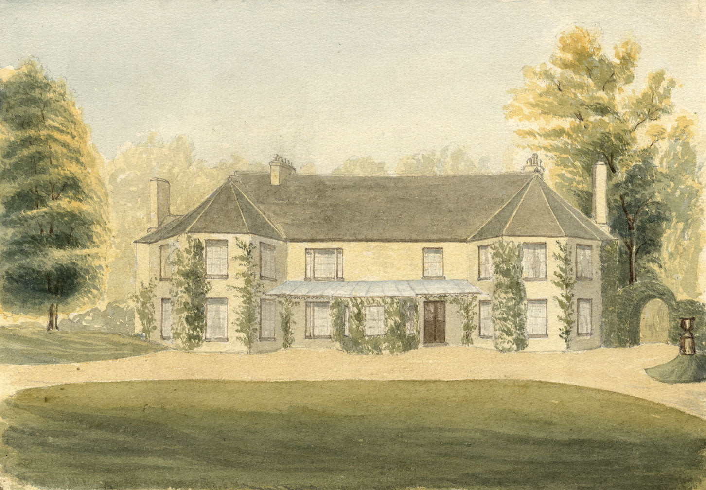 Maj-Gen AH Lindsay, Riverstone House, Banchory Kincardineshire–c1884 watercolour