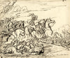 John Grant, Cavalry Battlefield Scene – mid-19th-century pen & ink drawing