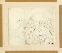 John Grant, Scena di battaglia di cavalleria – disegno a penna e inchiostro della metà del XIX secolo